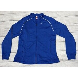 Nike Track Jacket Women’s XL Blue Dri-fit Training Track Team Defect